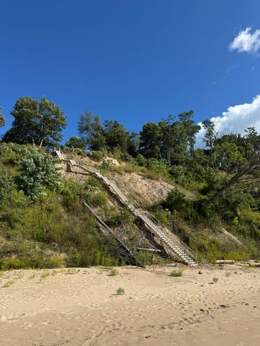 Beach Steps, Coloma Michigan, Lake Michigan, Sand Dunes