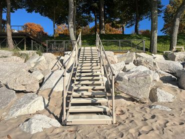 Custom powder coated aluminum steps