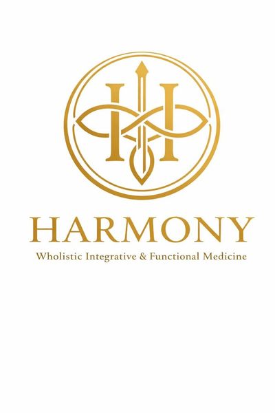 Elegant gold logo for Harmony, a holistic medicine practice.