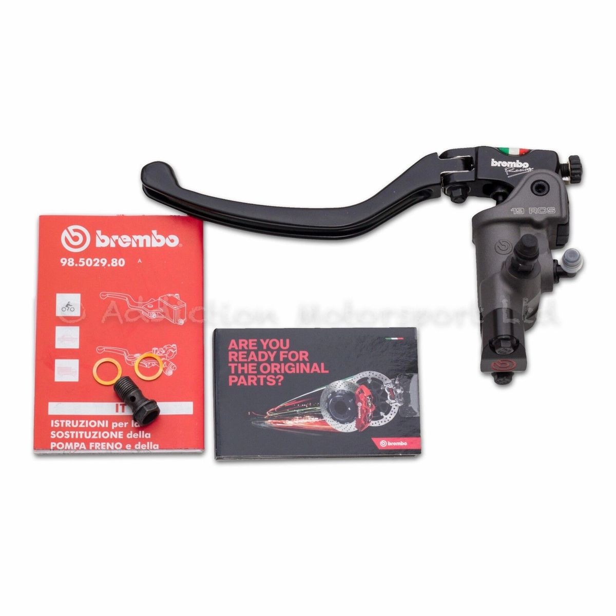 Brembo 19RCS Brake & Clutch Master Cylinder Set for 1" Handlebars w