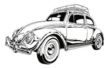 59 Volkswagen bug line art