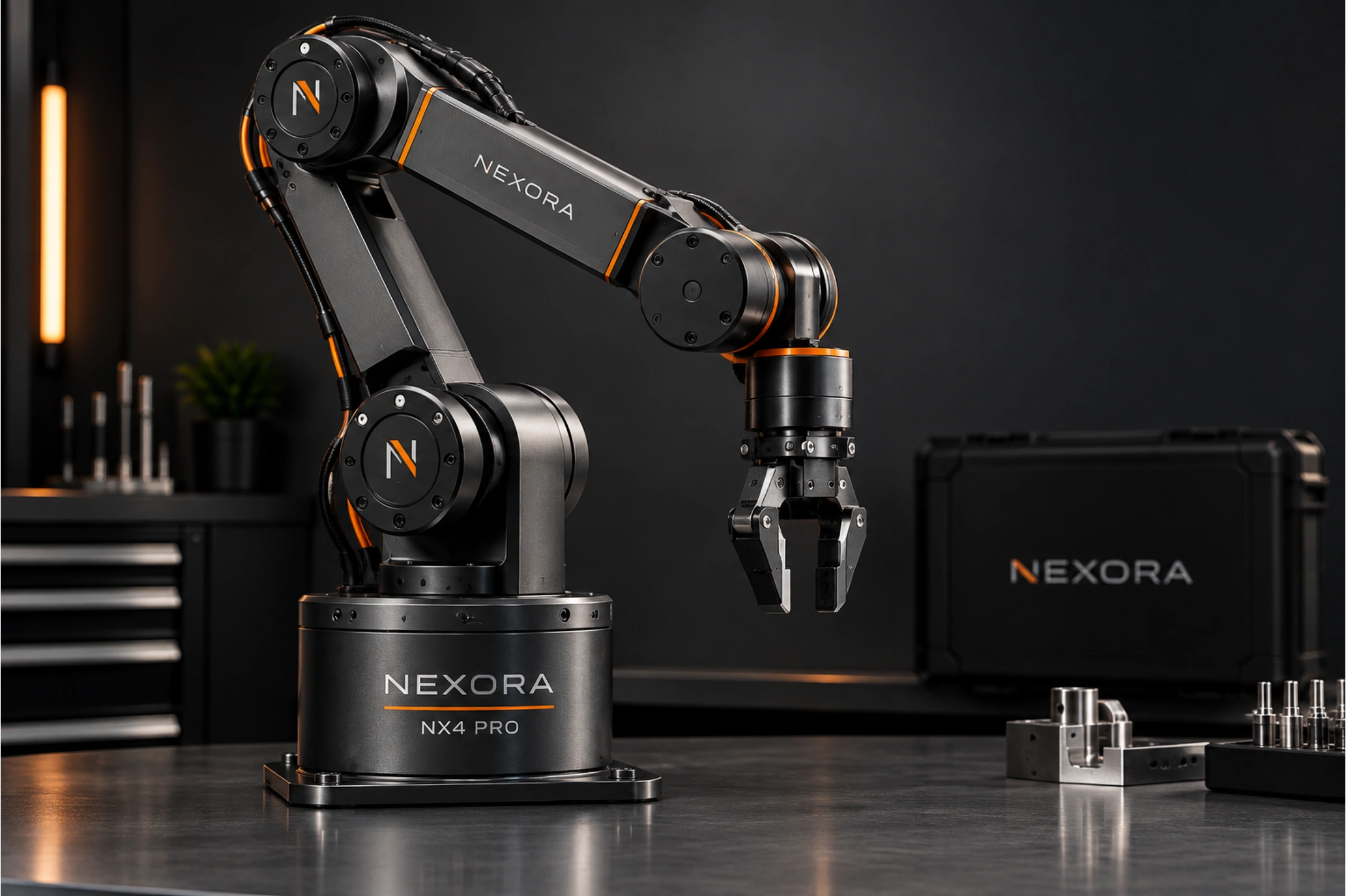 Nexora NX4 Pro desktop robotic arm for engineering, robotics development and automation.