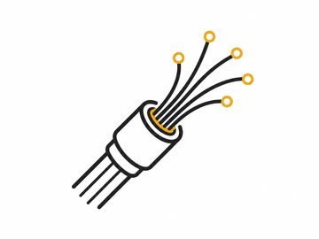 Illustration of a fiber optic cable with multiple strands.