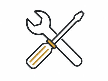 Icon of a wrench and screwdriver crossed.