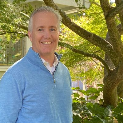 Image of Stephen near his favorite maple tree