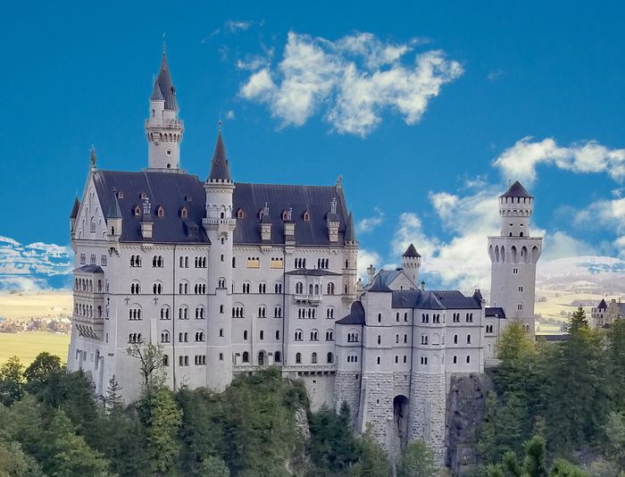 Neuswanstein Castle, Fussen, Bavaria, Germany. Walt Disney fashioned Disneyland's castle after it.