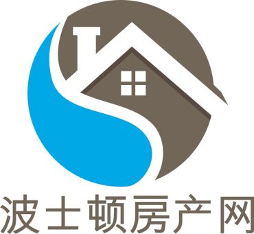 波士顿房产网标志，包含房屋和水流图形。