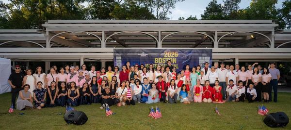 Large group posing outside at Boston Festival 2026.