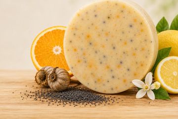 Savon visage naturel orange, citron et pavot