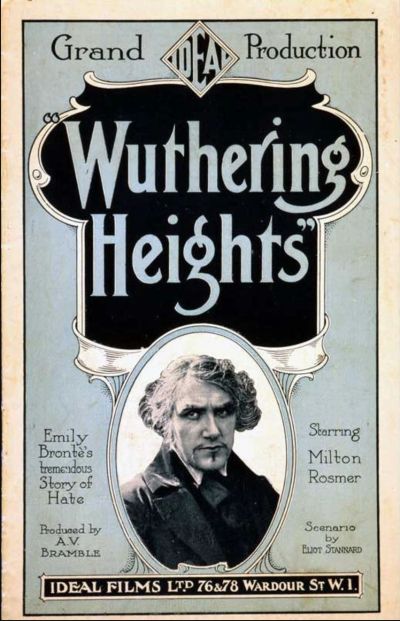 Vintage film poster for Wuthering Heights featuring Milton Rosmer.