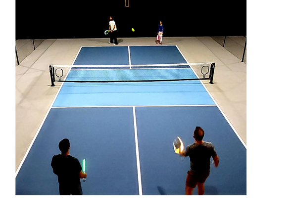 Lightsaber pickleball with alpha version paddle.