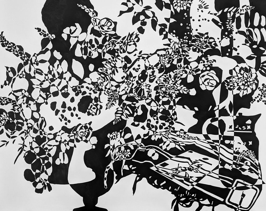 Still Life 13
PIgment Pen and Acrylic on Canvas
2025