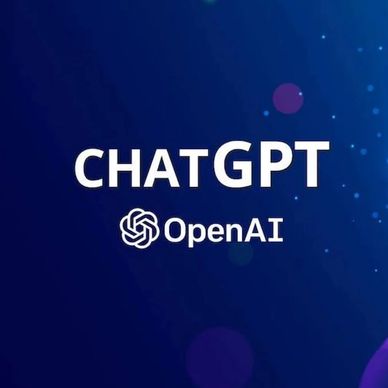 ChatGPT logo on a blue background.