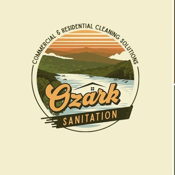 Logo for Ozark Sanitation, offering commercial and residential cleaning solutions.
