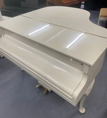 Rare Kemble Baby Grand white Piano in Cheshire, Manchester, Liverpool, North Wales, Chester, Preston