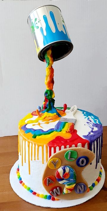 Anti Gravity paint cake cake art party cake