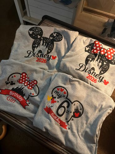 Disney Shirts custom made for Birthday girl!