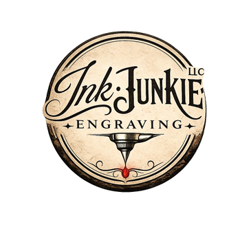 Vintage-style logo for Ink Junkie LLC Engraving.