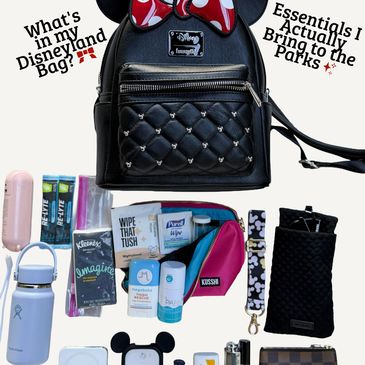 Disneyland Bag Essentials, Disney park essentials I actually bring into the parks from portable char