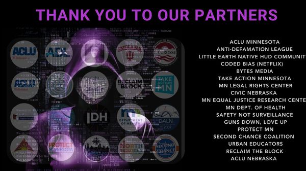 Thank you message to various social justice and advocacy partners.