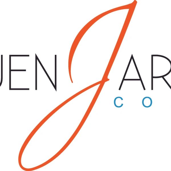 Logo for Jen Jarackas Coaching with stylized J and modern font.