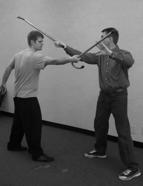 Walking cane self defense training