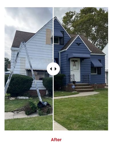 Before and after of a house in Garfield Hts Ohio 