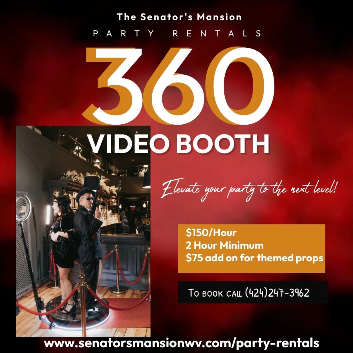 Free delivery within 30 miles. So charge applied for anything further.
360 Video attendant will stay