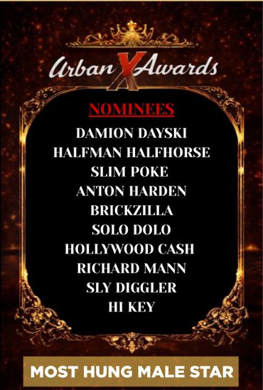 Urban X Awards nominees for Most Hung Male Star category.