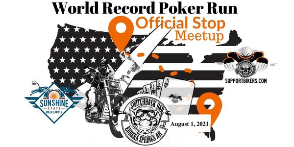 World Record Poker Run Official Stop Meetup graphic for SwitchBack Bar