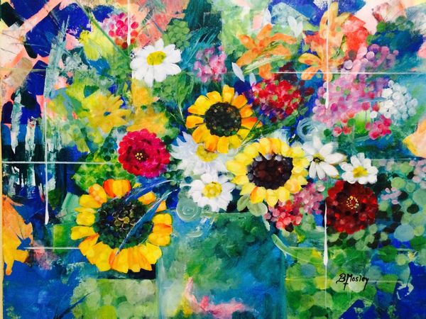 "Abundance"  is an acrylic painting about the joy of abundance and happiness of increase in our live