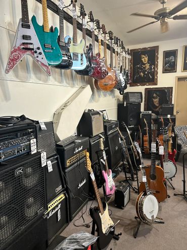 some of the guitars and amps we carry at Starlight Hifi