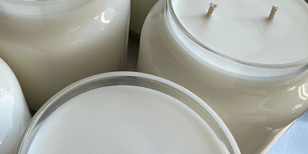 Cured scented organic wax candles