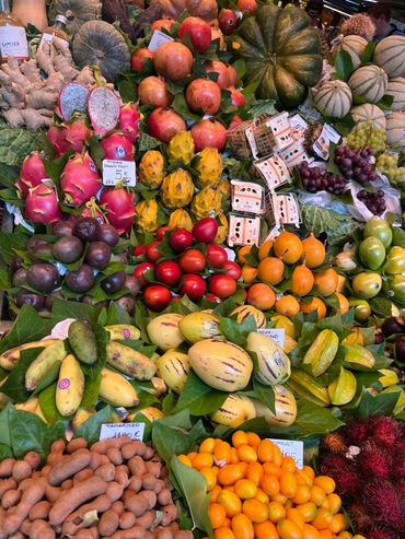Fruits from the La Boqueria Market in Barcelona, Spain