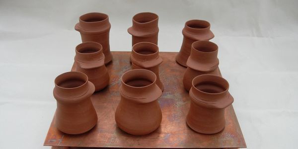 Pots made out of clay