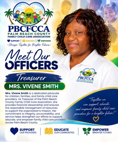 Portrait of Mrs. Vivene Smith, Treasurer of PBCCFCCA.