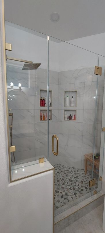 Satin Brass custom shower 