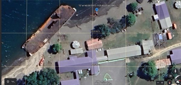 1943 and 2023 location of Beacon G on Kukum Beach, Honiara, Guadalcanal. 