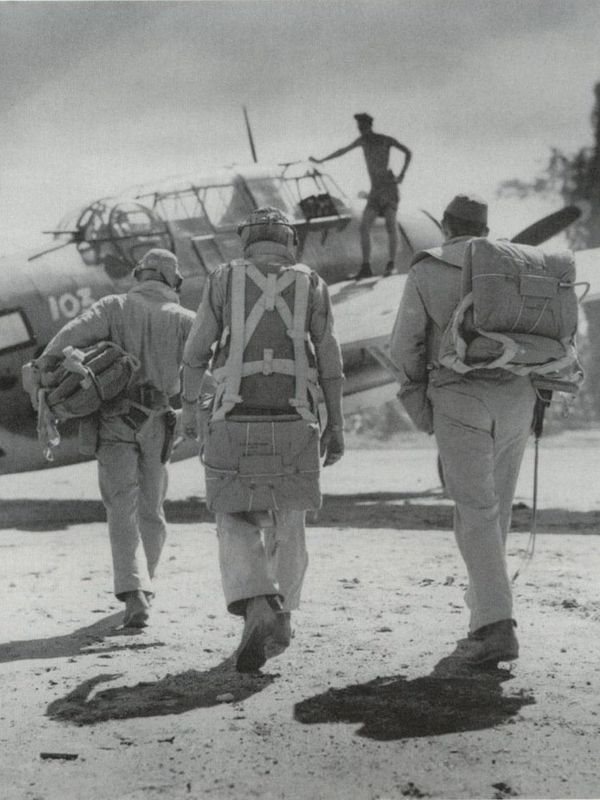 TBF-1 #103 Avenger crew manning their bomber for a mission in the Pacific.