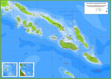 Solomon Islands Map Including Bougainville.
