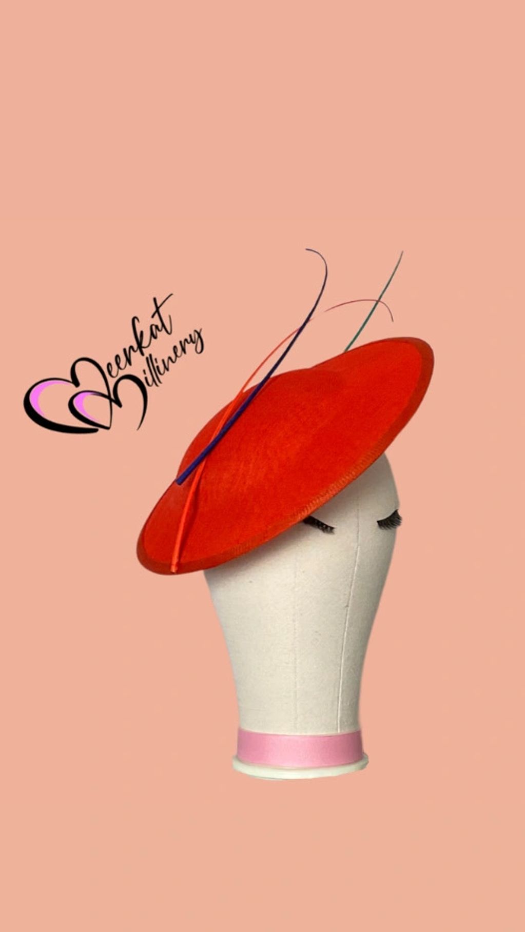 Orange saucer fascinator