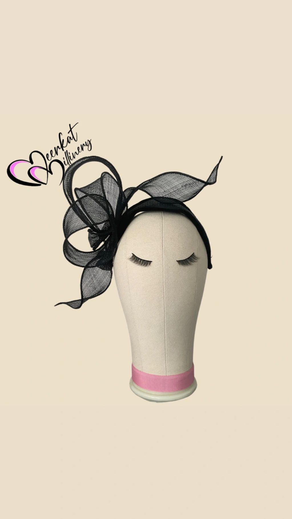 Black hand crafted simamay headpiece