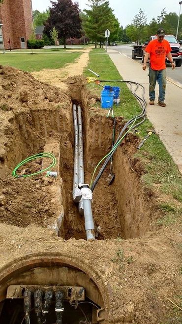 high voltage underground service install