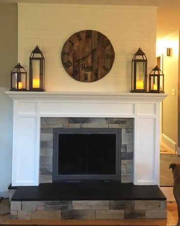 Pinterest-inspired fireplace mantle construction
