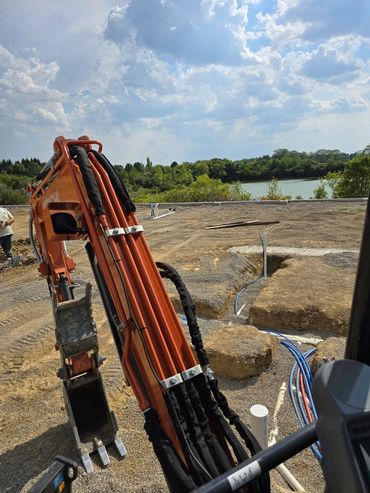 Installing underground service for Water's Edge Church