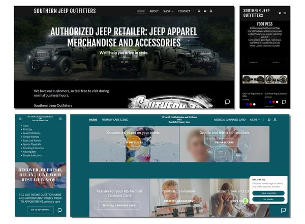 website design by dr marketing solutions. southern jeep outfitters. nps with ivs. online store. shop