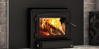 firescreen
wood insert with fire screen