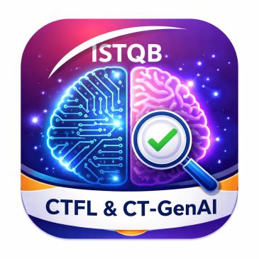 ISTQB CTFL &amp; CT-GenAI logo with brain and technology imagery.