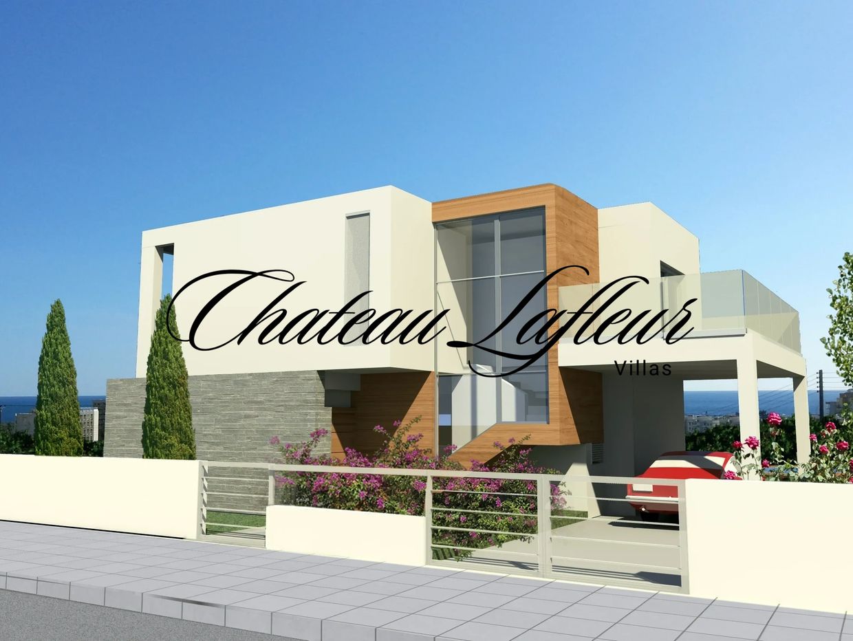 Luxury Villas Cyprus, modern with wood accents and sea view at Chateau Lafleur Villas.