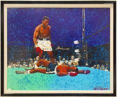 Muhammad Ali Artist Embellished Signed Photograph Framed With Linen Liner